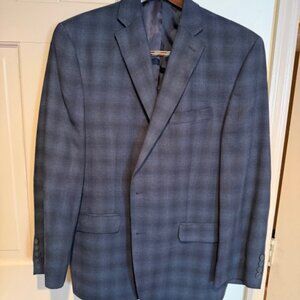 CALVIN KLEIN Navy Pattern Wool Sports Jacket